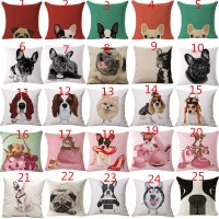 18" Dog Bulldog Cotton linen Pillow Pillow Cover Sofa Cushion Cover Home Dec   291982854697